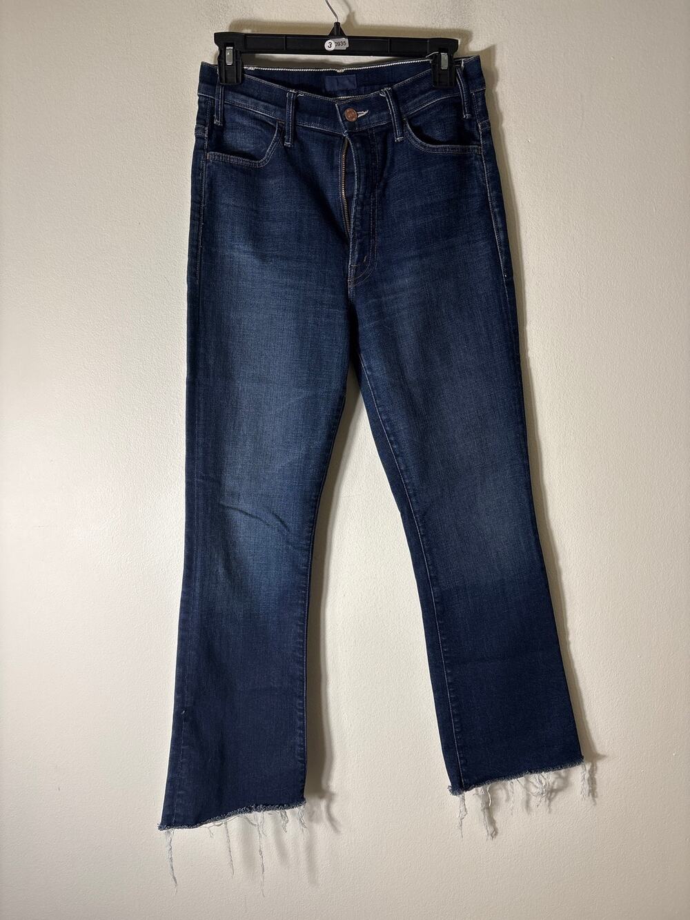 Mother Dark Wash The Hustler Ankle Fray Blue Jeans Sz 27